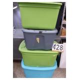 4 Totes W/ Lids