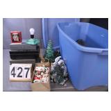 Blue Tote W/ 3 Cash Boxes - Holiday Decor -