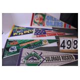 Lot Of 5 Pennants Includes Rams ~ Rockies ~ Oilers