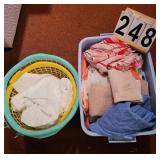 Tote Of Various Towels ~ 3 Laundry Baskets