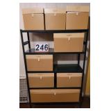 Material Remnants~ Boxes and Storage Shelf