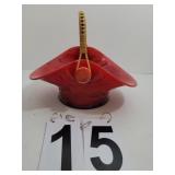 Fenton Mandarin Red Art Glass Basket