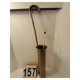 Brass Cane Holder 17.5" W/ Cane