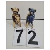 Pair Of Blue & Brown Piggy Banks