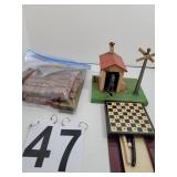 Lincoln Logs ~ Game Board ~ Metal Railroad -