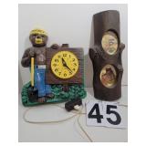 Vintage Smokey The Bear Wall Clock ~ Log Picture