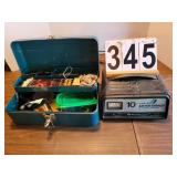 Metal Tool Box & Contents ~ Battery Charger 10 -