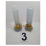 Pair Of Art Deco Glass Lamps 12"