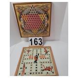 2 Sided Chinese Checkers Board & Checker Board ~
