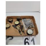 Flat Of Pressure Gauges ~ Brass Fittings ~ Drawer