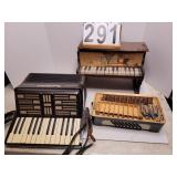 Piano Xylophone ~ Accordion (Both Need Repairs)