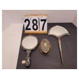 Silver Plate Mirrors & Brush (Mirrors Need