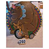 Wooden Circus Bear Sign 44"