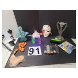 Uranium Glass Shot Glass ~ Buttons ~ Porcelain -