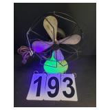 Vintage Fan With Uranium Glass Base 8"