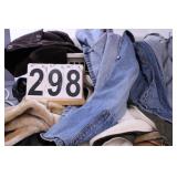 White Basket W/ Faux Leather Jacket  Size L -