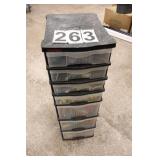 7 Drawer Storage Container W/ Used Hair Supplies -