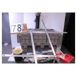 Gray Tote W/ Caulking Guns - Tripod - Ruler -