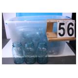 Tote Full Of Blue Mason Jars