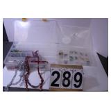 2 Craft Boxes W/ Costume Jewelry includes Silver-
