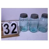 3 Ball Mason Jars w/ Zinc Lids