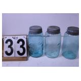 3 Ball Mason Jars w/ Zinc Lids