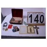 Box W/ Religious Item Includes Cross