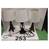 Set of 3 Table Lamps 18.5'T All Work