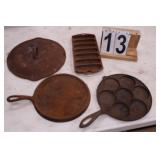 Cast Iron Corn Bread Pan 12' ~ Cast Iron Lid 11.5'