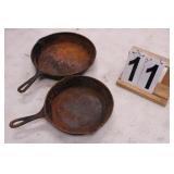 2 Cast Iron Skillets 9' 11' (Needs Seasoned)