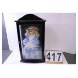 Doll w/ Blue Dress in Wooden Display Case