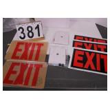 2 Acrylic Exit Signs - 3 Plastic Exit Signs