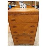 5 Drawer Wooden Dresser 58'T X 32'W X 18'D