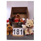 Box Of Holiday Stuffed Animals Includes -