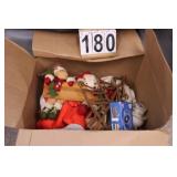 Large Box Of Holiday Decor Includes Welcome -