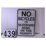 No Bicycles or Skateboard Sign 18'T X 12'W