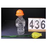 Vintage Mennen Hard Hat Bottle ~ Glass Blown ~