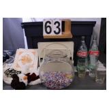 Blue Tote W/ Coke Bottles - Paper Plate Holders -