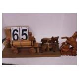Wood Oxen And Horse