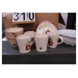 Box W/ Colander - Set Of 4 Apple Dishes