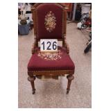Straight Back Needle Point Chair Need Repair