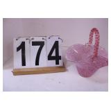 Vintage Murano Pink Mottled Confetti Art Glass-