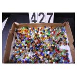 Flat Of Marbles Includes Yellow Uranium Glass