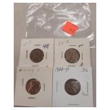4 Pennies 1947 D ~ 1953 D ~ 1924 P ~ 1971 D