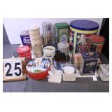 Collector Tins Includes Pfaltzgraff Tin w/ Doilies
