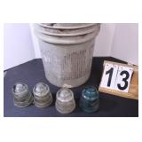 Bucket Of Glass Insulators