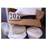 Box W/ Plastic Bowls - Plates - Covered Server