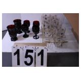 Box W/ Ruby Red Avon Glassware - Vintage Glasses -