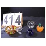 Glass Paper Weights Apple - Pumpkin - Candy - Blue