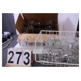 Gray Tote W/ Assorted Glasses